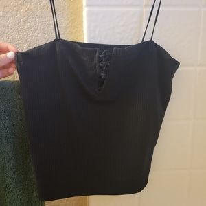 Spaghetti strap black tank